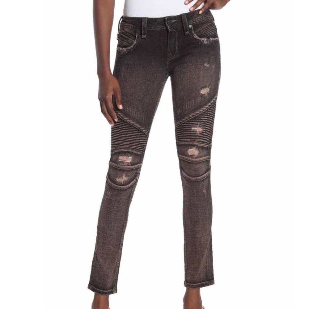 Rock Revival Nelrose Skinny Distressed Moto Jeans